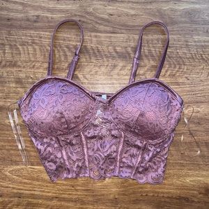 Pink Lace Crop Top Never Worn